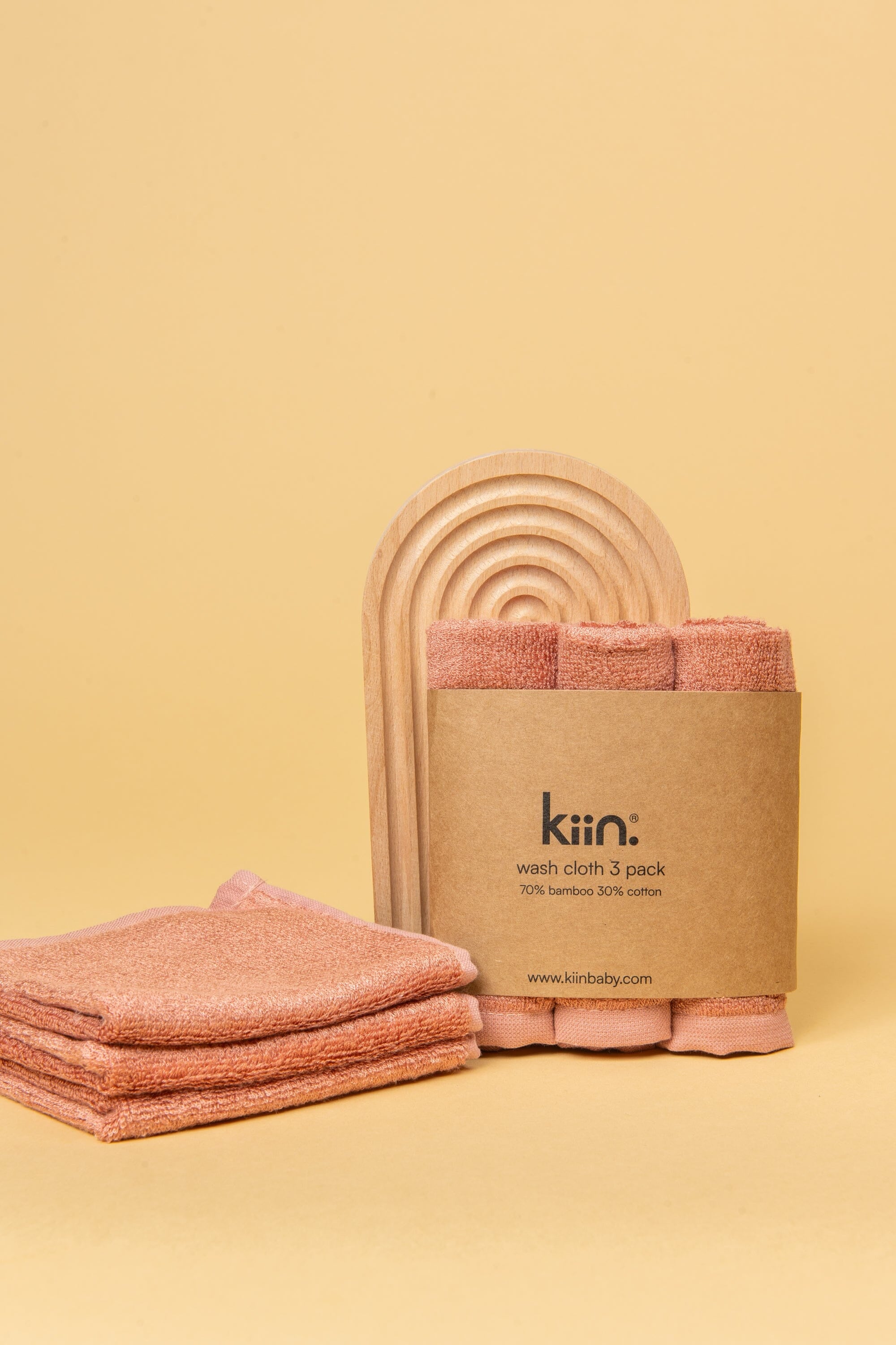 Kiin Wash Cloths 3 Pack Blush