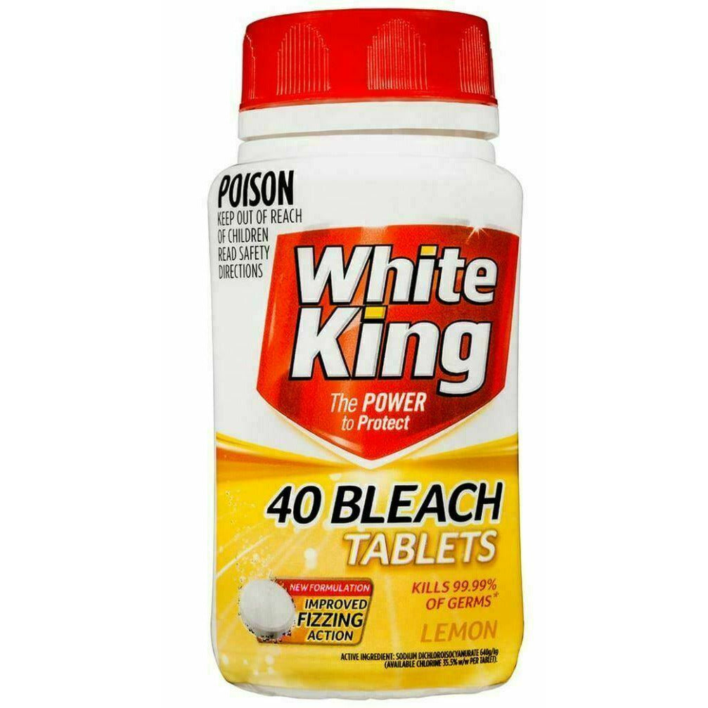 White King Fizzing Bleach Tablets Lemon 40tabs