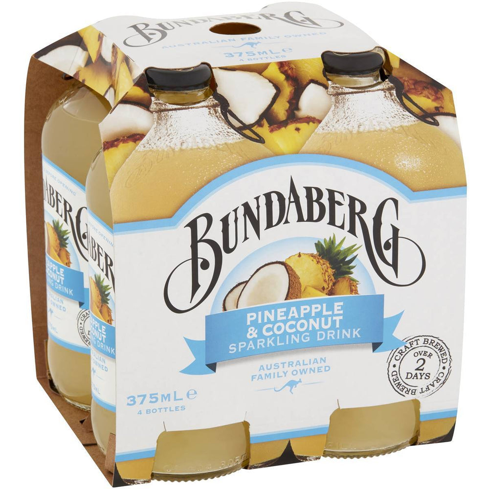 Bundaberg Pineapple & Coconut Sparkling Drink 375ml 4pk